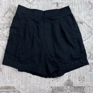 Madewell Clean Pull-On Shorts in Linen-Cotton in Color Black Size XS